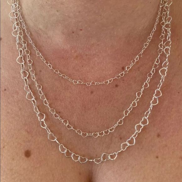 Jewelry - Real Solid Sterling Silver Heart Necklace — VARIOUS SIZE AVAILABLE!